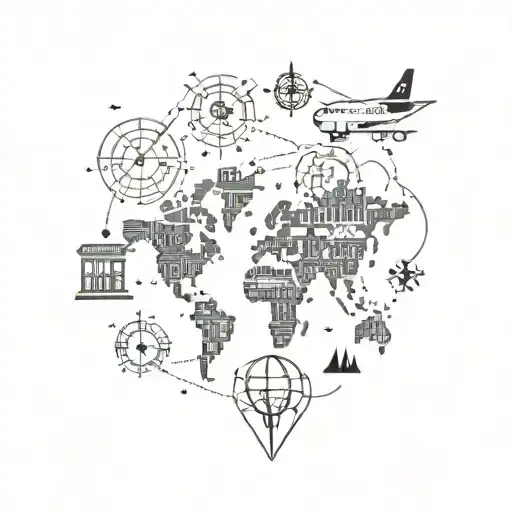 Travel time cards tattoo design idea