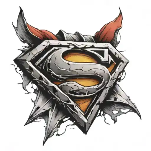 superman logo with the letter M  tattoo design idea