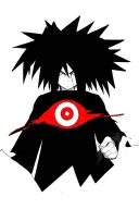 madara uchiha with sharingan tattoo design idea