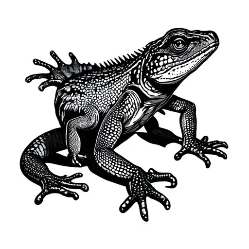 Lizard Meme inspired collage featuring iconic symbols I•XXVIII•MMIII tattoo design idea