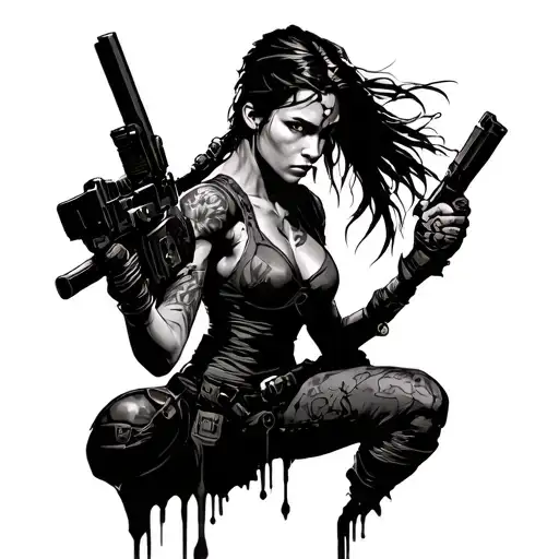 lara croft remastered tattoo design idea
