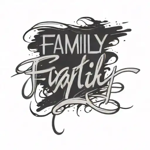 family and faith cursive writing tattoo design idea