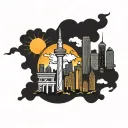 atlanta skyline tattoo tattoo design idea