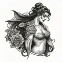 tattoo symbolize hades and persephone with blue shadows tattoo design idea