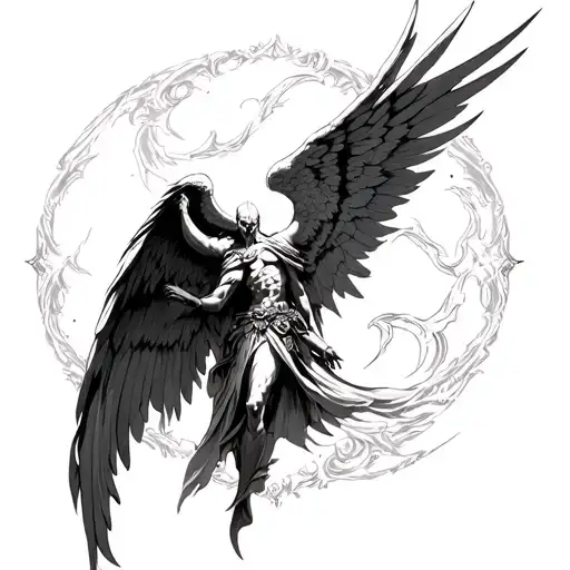 Archangel Azrael tattoo design idea