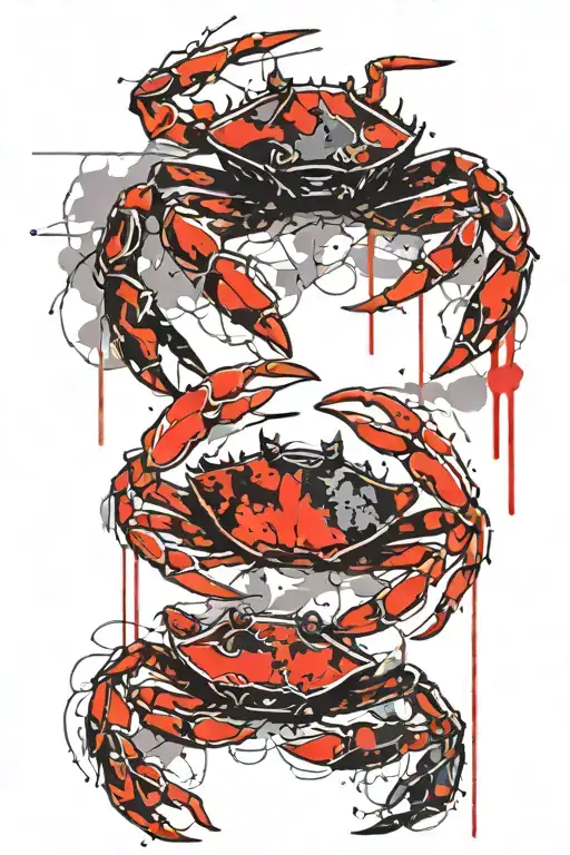 crab beach scene tattoo design idea