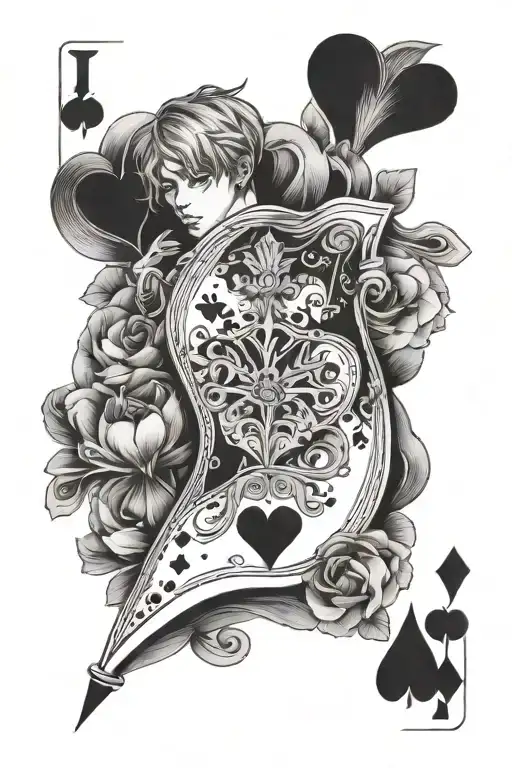 BTS love yourself in a playing card tattoo design idea