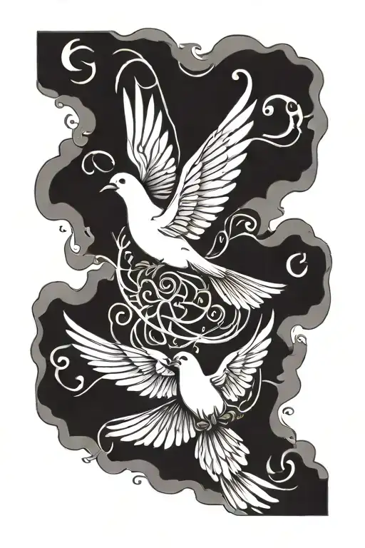 Holy Spirit dove tattoo design idea