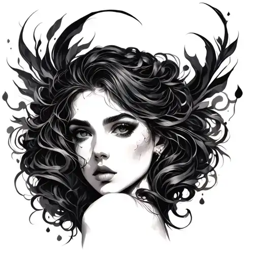 Dark Feminine Energy tattoo design idea