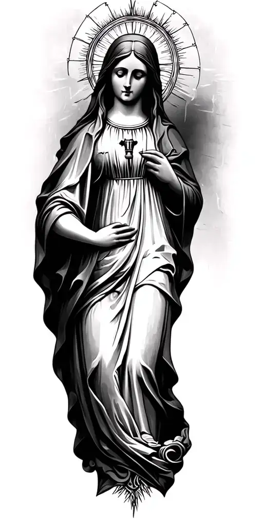 Virgin Mary mother tattoo design idea