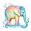 elephant tribal head and shoulder, pisces cancer Aquarius Gemini Taurus constellations tattoo design idea