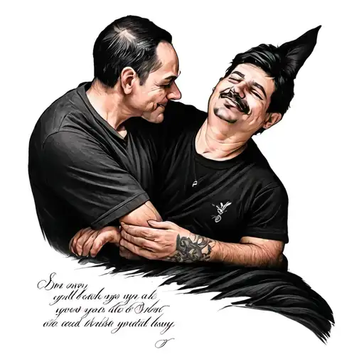 Son after dad passed away tattoo design idea