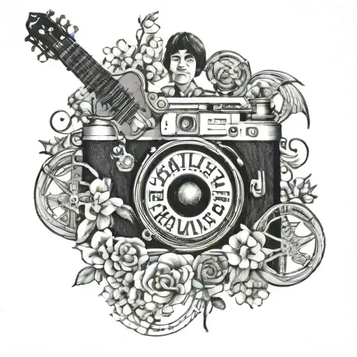 memorial tattoo for my nana violet who loved the Beatles  tattoo design idea