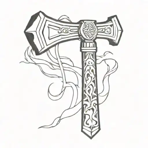 Hammer of thor tattoo design idea