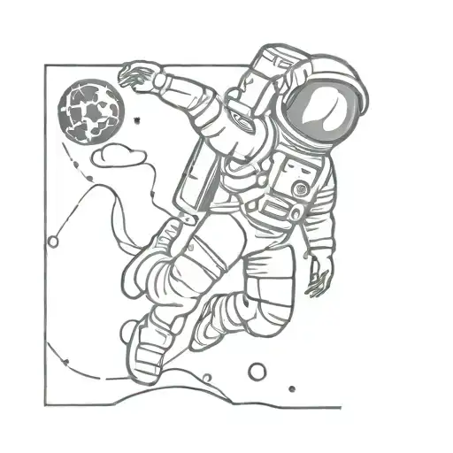astronaut floating in space tattoo design idea