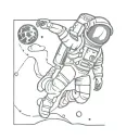 astronaut floating in space tattoo design idea