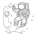 astronaut floating in space tattoo design idea