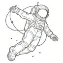 astronaut floating in space tattoo design idea