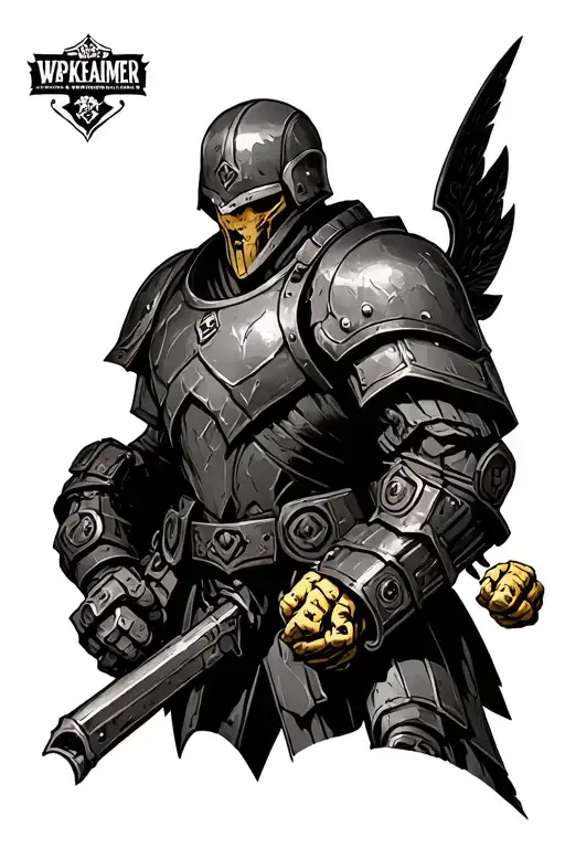 warhammer 40K imperial fists together tattoo design idea