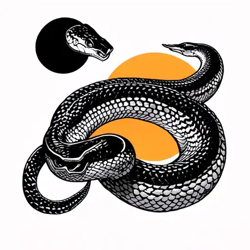 mexican black king snake with a mexican sun tattoo design idea