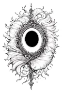An oval mirror with a separate vortex inside tattoo design idea