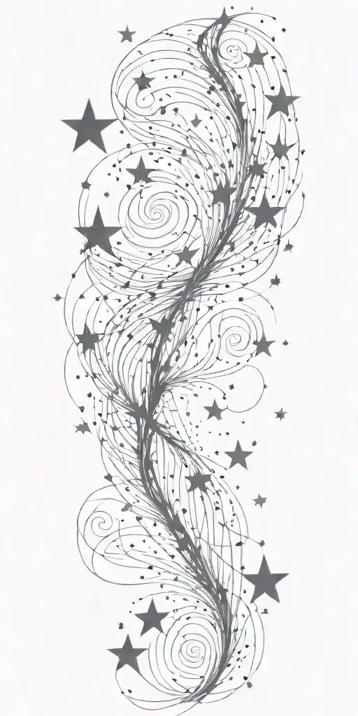 slutty sexy stars swooshing line galaxy  storm tattoo design idea