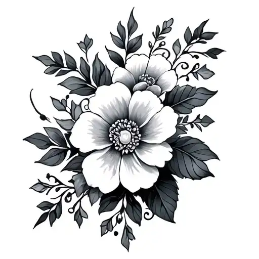 gothic floral tattoo tattoo design idea