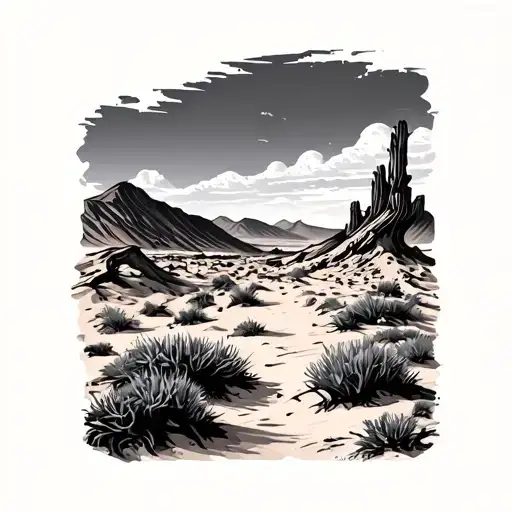 Desert Scene tattoo design idea