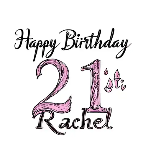 Happy 21st Birthday Rachel tattoo design idea