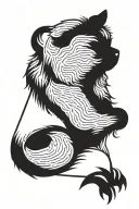 smooth coat chow chow sitting down silhouette tattoo design idea