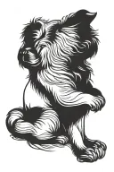 smooth coat chow chow sitting down silhouette tattoo design idea