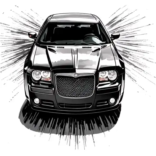 2006 chrysler 300 rear end srt speeding off tattoo design idea