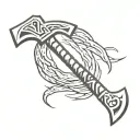 leviathan axe with mjolnir hammer tattoo design idea
