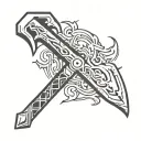 leviathan axe with mjolnir hammer tattoo design idea