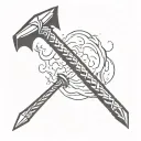 leviathan axe with mjolnir hammer tattoo design idea