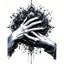 Eurydice And Orpheus hands tattoo design idea