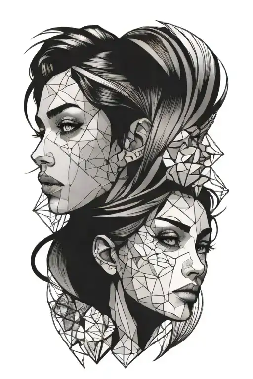 anime beautifull girl face tattoo design idea