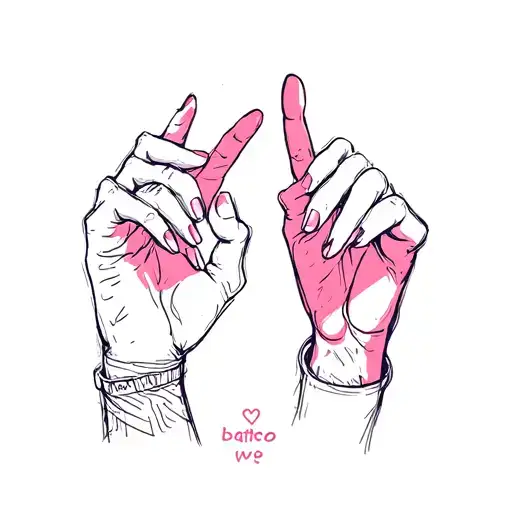 2 hands pinky promising with a date at the bottom  tattoo design idea