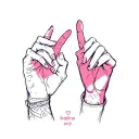 2 hands pinky promising with a date at the bottom  tattoo design idea