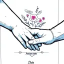 2 hands pinky promising with a date at the bottom  tattoo design idea