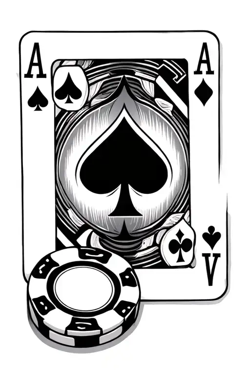 Pocket aces and poker chips tattoo design idea