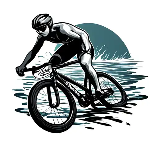 swim bike run tattoo design idea