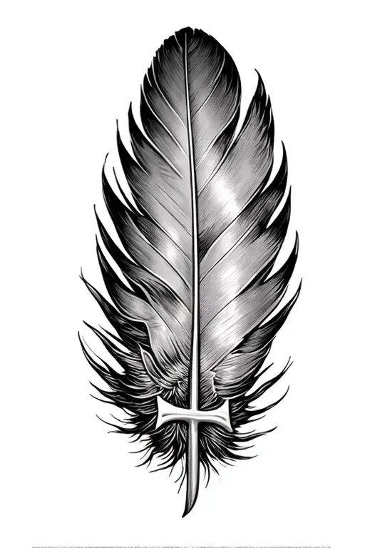turkey feather in a shotgun shell, cross incorporated tattoo design idea