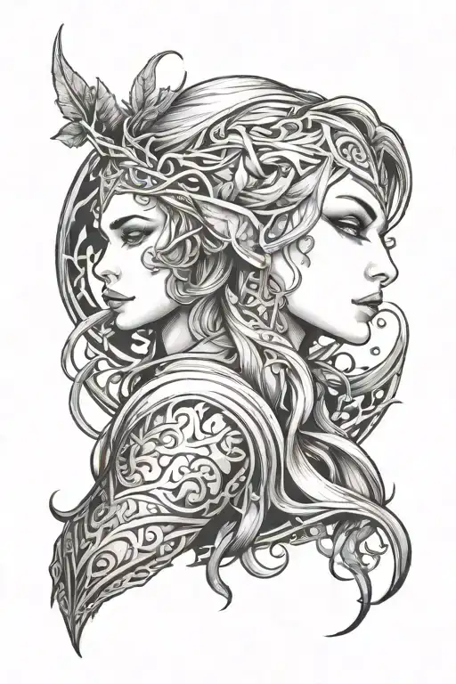 Elven tattoo design idea