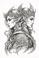 Elven tattoo design idea