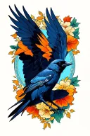 crow flying tattoo design idea