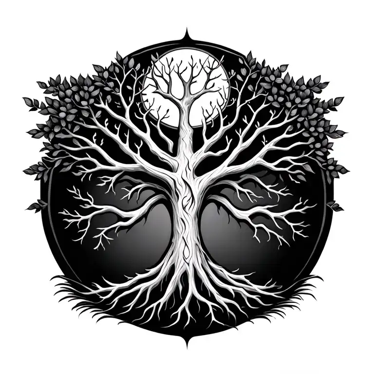nordic tree of life tattoo design idea