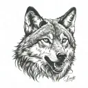 red eye wolf tattoo design idea