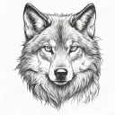 red eye wolf tattoo design idea
