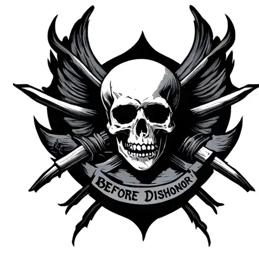 Death Before Dishonor with cross tattoo design idea